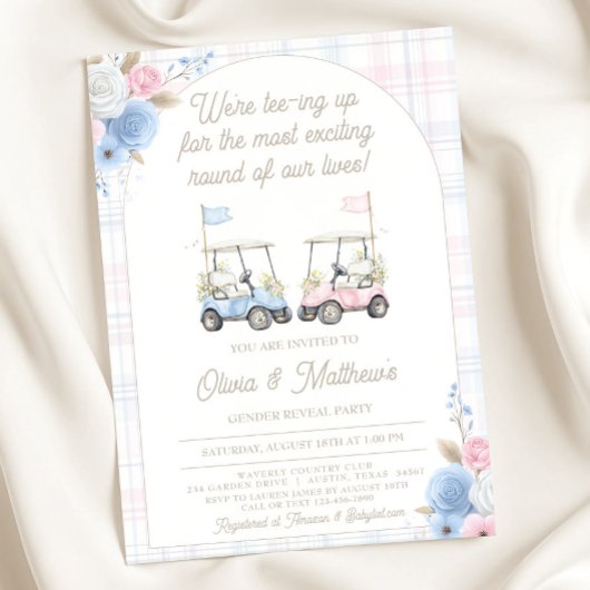Golf Gender Reveal Invitation - Golf Carts 招待状