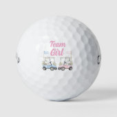 Golf Gender Reveal Team Girl ゴルフボール (正面)