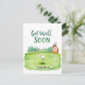 Golf Get Well Soon Card – Watercolor Golf Course  ポストカード (スタンド正面)