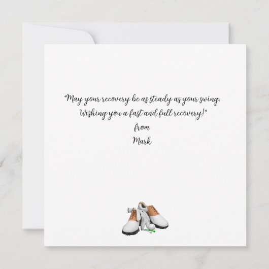 Golf get well soon text near bunker for golfer (裏面)