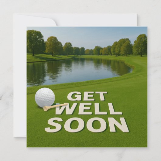 Golf get well soon text near bunker for golfer (正面)