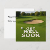 Golf get well soon text near bunker for golfer (正面/裏面)