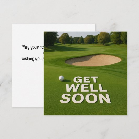 Golf get well soon text near bunker for golfer (正面/裏面)