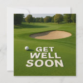 Golf get well soon text near bunker for golfer (正面)