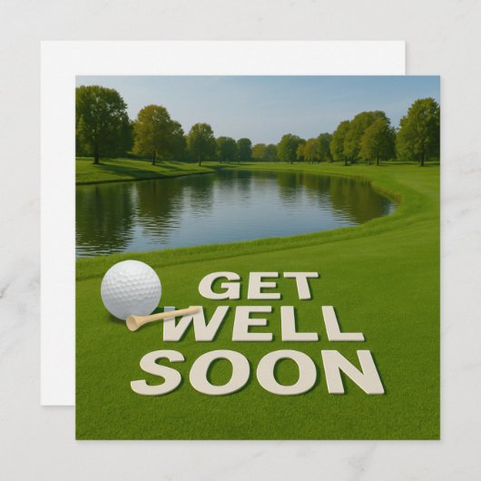 Golf get well soon text near bunker for golfer (正面/裏面)