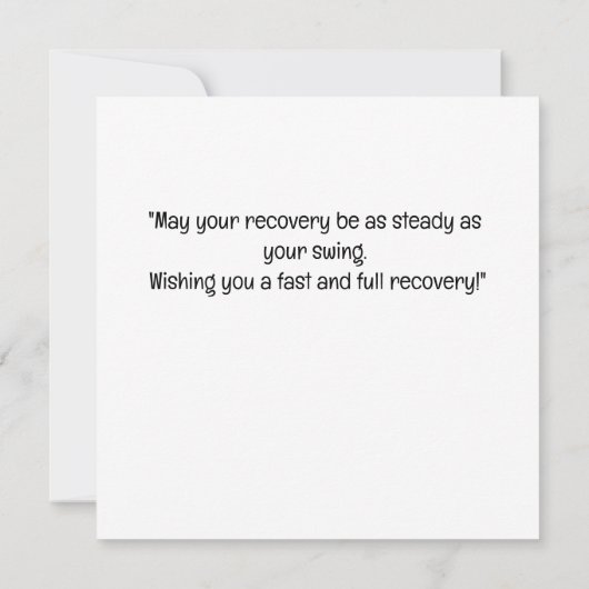 Golf get well soon text near bunker for golfer (裏面)