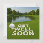 Golf get well soon text near bunker for golfer (正面)