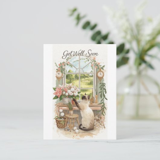 Golf Get well soon with golf course background  ポストカード (スタンド正面)