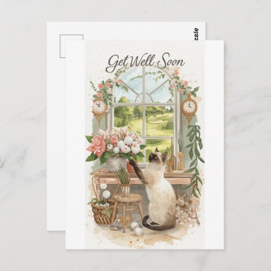 Golf Get well soon with golf course background ポストカード (正面/裏面)