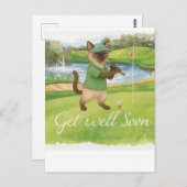 Golf Get well soon with golf course background  ポストカード (正面/裏面)