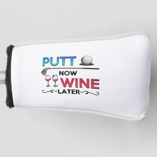 Golf Gift Putt Now Wine Later wine golfing ゴルフヘッドカバー (正面)