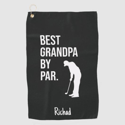 Golf Gifts For Grandfather Best Grandpa By Par ゴルフタオル (正面)