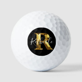Golf Golden  monogram name & initial golf balls ゴルフボール