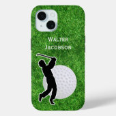 Golf - Golf Ball and Player Silhouette Case-Mate iPhoneケース (裏面)