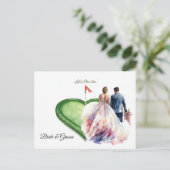 Golf golf flag on heart shape on putting green ポストカード (スタンド正面)