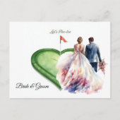 Golf golf flag on heart shape on putting green ポストカード (正面)