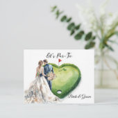 Golf golf flag on heart shape on putting green ポストカード (スタンド正面)