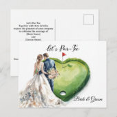 Golf golf flag on heart shape on putting green ポストカード (正面/裏面)