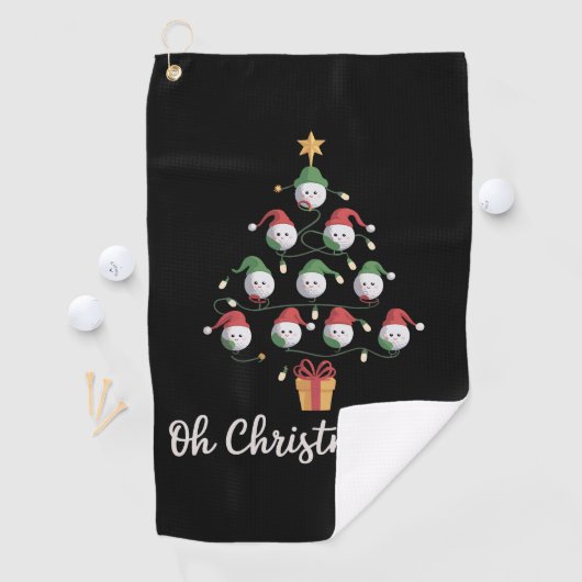 Golf Golfer Funny Golfing Oh Christmas Tee ゴルフタオル (インサイチュ)