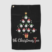 Golf Golfer Funny Golfing Oh Christmas Tee ゴルフタオル (正面)