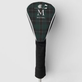 Golf Golfer Gift Elegant Plaid Monogram Custom ゴルフヘッドカバー