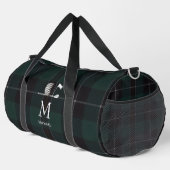 Golf Golfer Gift Elegant Plaid Monogram Custom ダッフルバッグ (右コーナー)