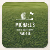 Golf Golfer Golfing Minimalist Men 30th Birthday スクエアペーパーコースター (正面)