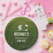 Golf Golfer Golfing Minimalist Men 30th Birthday ペーパープレート (パーティー)