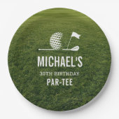 Golf Golfer Golfing Minimalist Men 30th Birthday ペーパープレート (正面)