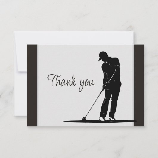 Golf Golfing  Volunteer Helper Thank You サンキューカード (正面)
