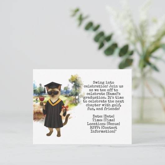 Golf Graduation themed  ポストカード (スタンド正面)