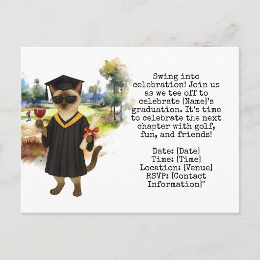 Golf Graduation themed  ポストカード (正面)