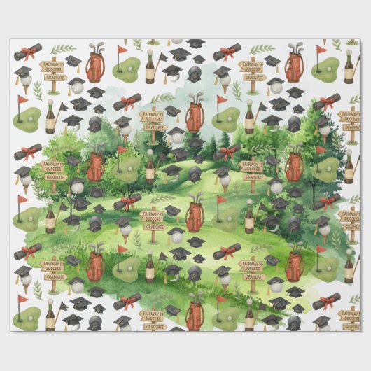 Golf Graduation themed for Cat Lover Golfer ラッピングペーパー (フラット)