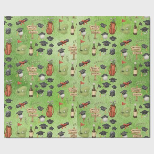 Golf Graduation themed for Cat Lover Golfer ラッピングペーパー (シーム)