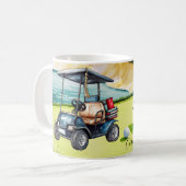 Golf Graduation themed for golfer on putting green コーヒーマグカップ (正面左)
