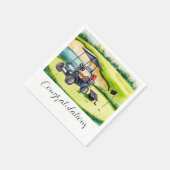Golf Graduation themed for golfer on putting green スタンダードカクテルナプキン (角)