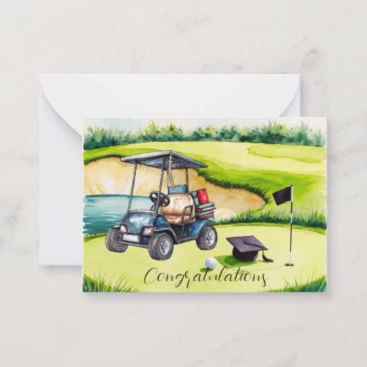 Golf Graduation themed for golfer on putting green ノートカード (正面)