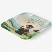 Golf Graduation themed for golfer on putting green ペーパープレート (傾斜あり)