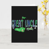 Golf Great Uncle Hole In One Golf 1st Birthday Boy カード (黄色い花)