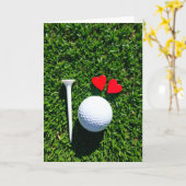Golf Green Love Scene Card カード (黄色い花)