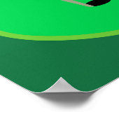 Golf Green with Red Flag and Ball ポスター (角)