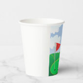 Golf Green with Red Flag and Ball 紙コップ (右)