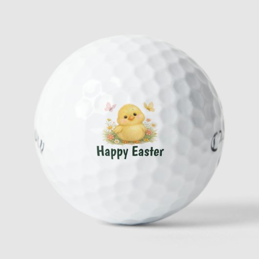 Golf Happy Easter  with Chicken  ゴルフボール (正面)