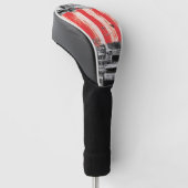 Golf Head Cover – Red Pulse Abstract Design ゴルフヘッドカバー (アングル)
