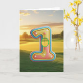 Golf. Hole in one. カード (黄色い花)