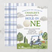 Golf Hole in ONE Birthday Party Invitation 招待状 (正面/裏面)