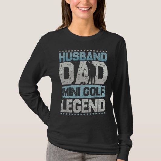Golf Husband Dad Minigolf Legend Minigolf Men Tシャツ (正面)