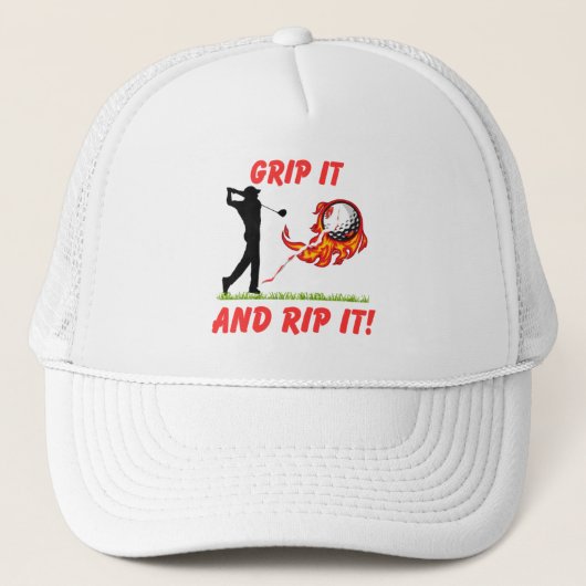 Golf Infusion "Grip It And Rip It!" Golfer Golf キャップ (正面)