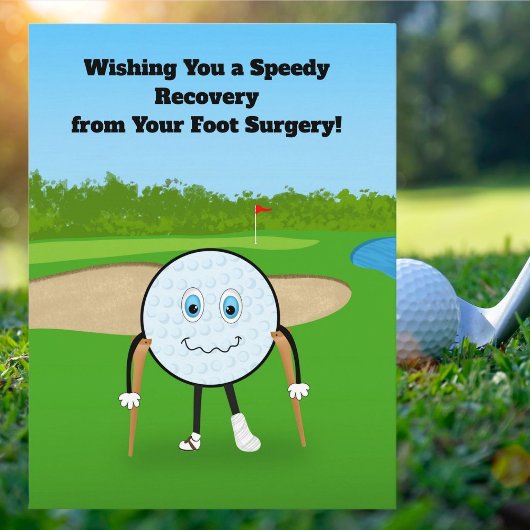 Golf Injury Foot Recovery Humorous Get Well ポストカード