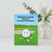 Golf Injury Foot Recovery Humorous Get Well ポストカード (スタンド正面)